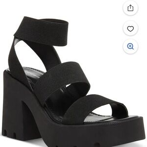 Madden Girl Black Platform Sandals Size 7.5